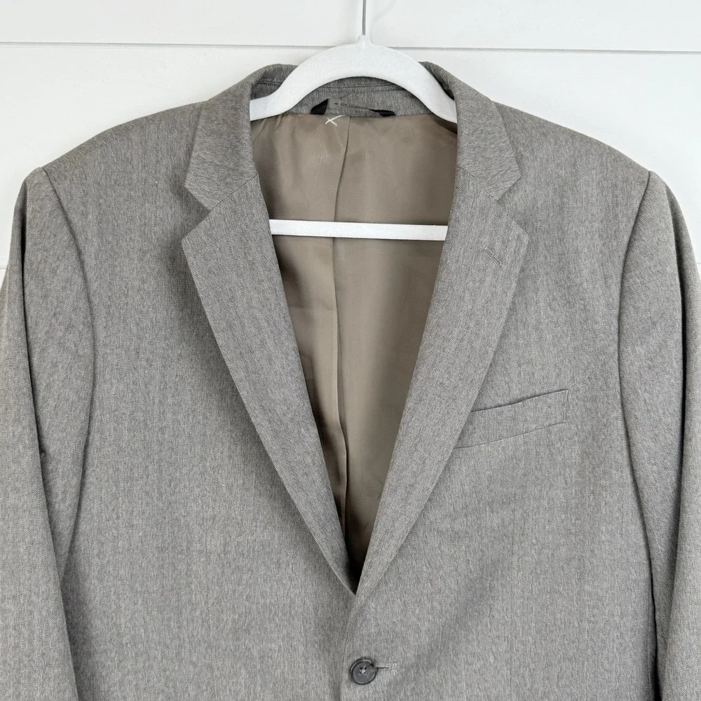 BANANA REPUBLIC TAILORED SLIM‎ FIT HERRINGBONE MUSHROOM BLAZER Men 42R